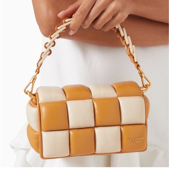 Kate Spade Puffy Quilted Boxxy Bare Multi Colorblocked Crossbody Handbag Purse - Picture 3 of 10